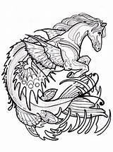 Coloring Kelpie Cryptid Selkie Folklore Alebrijes Cryptozoology Seahorses Seahorse Designlooter sketch template