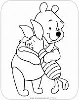 Piglet Pooh Winnie Disneyclips Hugging sketch template