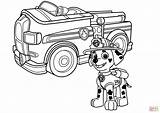 Marshall Paw Patrol Coloring Firetruck Pages Popular Printable sketch template