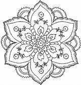 Coloring Pages Adult Printable Flowers Serendipity sketch template