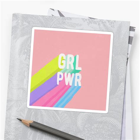 Grl Pwr X Pink Stickers By Frankieprintco Redbubble