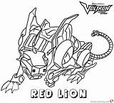 Voltron Coloring Lion Pages Red Printable Kids Adults Bettercoloring sketch template