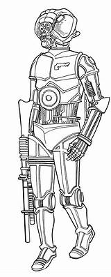 Lom Bounty Hunter Coloring Wars Star Bossk Template Mech Whiskey Sketch sketch template