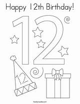Coloring Birthday Happy 12th Favorites Login Add Print Twistynoodle sketch template