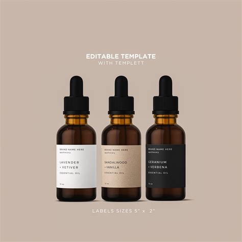 editable minimalistic dropper label  oz  oz   oz etsy envases  cosmeticos