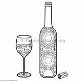 Coloring Pages Wine Glass Ca Choose Board Bottle sketch template