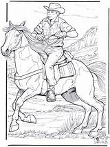 Coloring Cowboy Pages Kids Printable sketch template