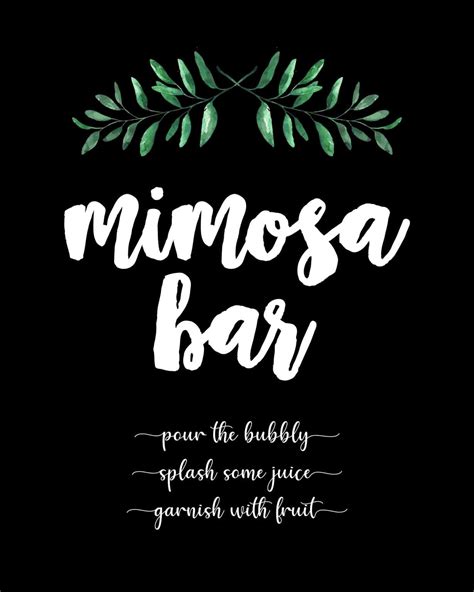 beautiful mimosa bar sign   printables  impress tulamama