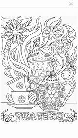 Coloring Book Colouring Pages Tea Time Patterns sketch template