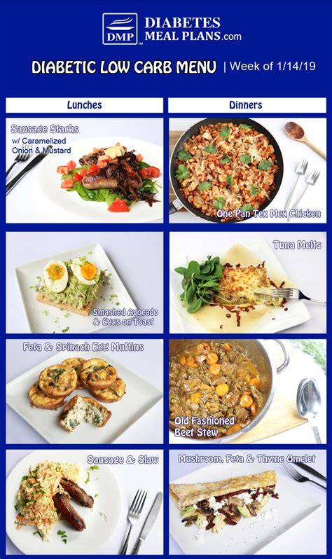 carb diabetic meal plan menu week