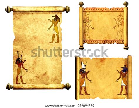 Collection Scrolls Egyptian Gods Images Anubis Stock