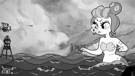 cuphead boss cala maria in high sea hi jinx [black and white filter vintage sound] youtube