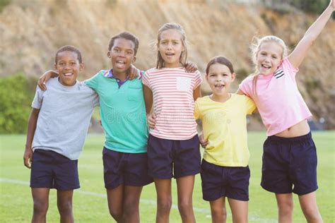 school kids standing  arms  stock image image  academic clothing