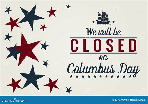 closed  columbus day stock vector illustration