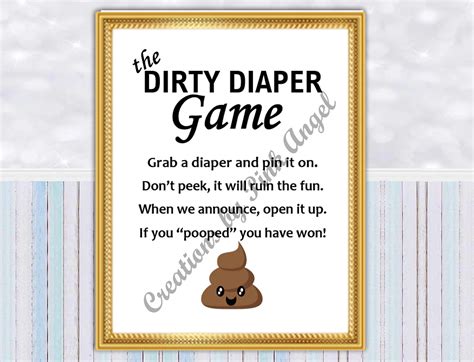 dirty diaper game  printable    classic game