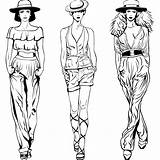 Fashion Sketch Desenhos Colorir Drawing Para Mode Vector Moda Girl Hats Coloriage Femme Et Coloriages Woman Stock Choose Board Ilustrações sketch template