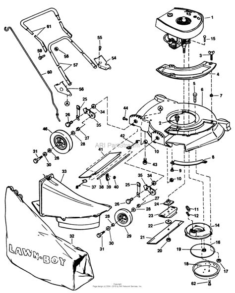 lawn boy  lawnmower  sn   parts diagram  model   mower