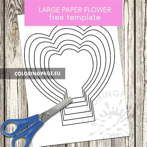 large paper flower template coloring page