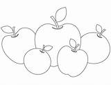 Manzanas Mela Imagen Cinco Apples Manzana Maca Mele Animadas Molde Supercoloring Cinque Categorías sketch template