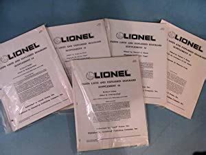 lionel parts list  exploded diagrams supplements sets      supplements