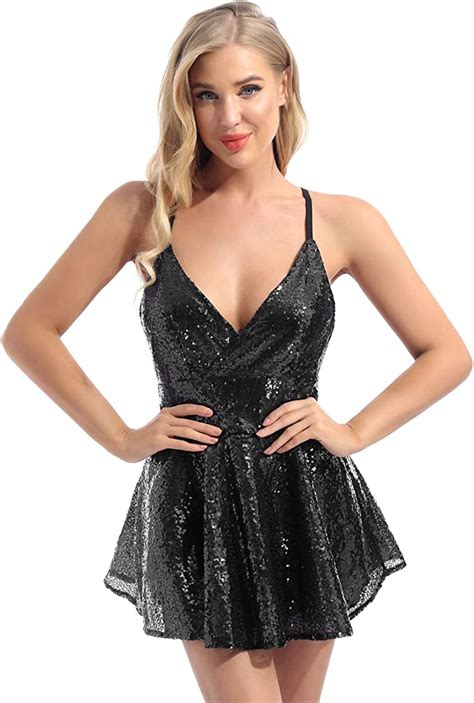 renvena womens sexy deep v neck bodycon dress sparkly