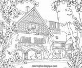 Garden House Drawing Coloring Pages Complicated Driveway Adults Flower Colouring Color Beautiful Trees Getdrawings Adult Printable Sheets Choose Board Template sketch template