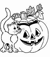 Halloween Coloring Pages Printable Cute Cat Color Print Disney Sheet Sheets Kids Colouring Scary Happy Pumpkin Getcolorings Colorings Anime Library sketch template