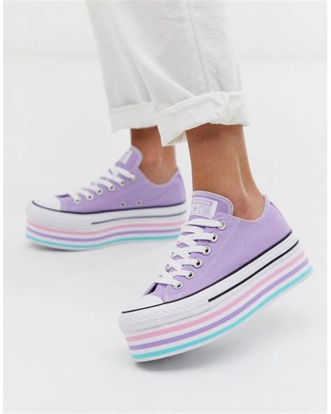 Converse Chuck Taylor All Star Super Platform Layer Lilac Sneakers In