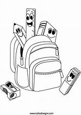 Zaino Scuola Di Coloring Disegni Backpack Visita Cartoon Bambini sketch template