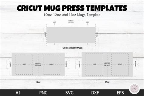 cricut mug press templates oz oz  oz mug sizes
