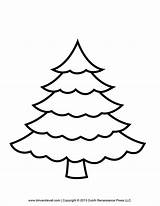 Tree Christmas Printable Coloring Clipart Clip Pages Trees Pine Blank Template Drawing Print Simple Templates Easy Outlines Color Plain Small sketch template