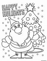 Coloriage Holidays Pere Claus Sheets Joyeux Fetes Holiday Makeitgrateful sketch template