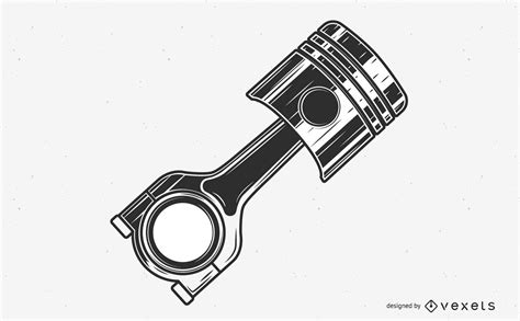 engine piston flat illustration vector