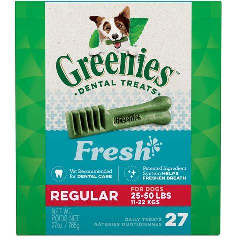 greenies regular natural dog dental care chews oral health dog treats fresh flavor  oz pack