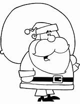 Santa Sack Coloring Christmas Pages Claus Drawing Printable Clip Categories sketch template