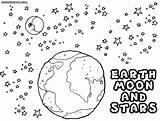 Moon Stars Coloring Pages Earth Print Drawing Colorings Getdrawings sketch template