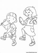 Caillou Ruca Colorir Coloriage Pobarvanke Ausmalbilder Colorier Imprimir Maracas Dessin Cpe Langage Coloriez Tocando Otroke Družina Muziek Mamica Kleurplaten Coloriages sketch template