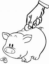 Bank Coloring Piggy Kids Money Pages Savings Learning Saving Teach sketch template