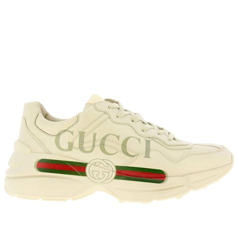 gucci rhyton running lace  sneakers  real leather  vintage maxi print sneakers gucci
