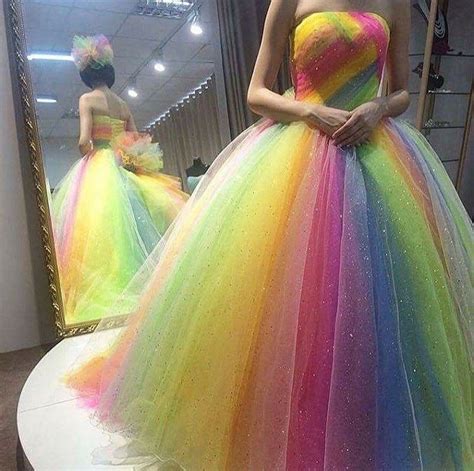 pin  lisa davidson  beautiful clothing rainbow wedding dress rainbow dress ball gowns