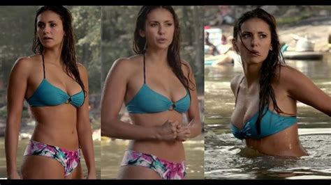 nina dobrev hot bikini scene vampire diaries hd