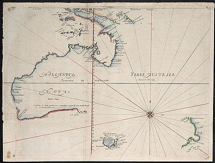 map prepared  joan blaeu based  voyages  abel tasman  willem jansz australian