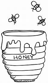 Honey Pot Clipart Jar Pages Coloring Drawing Pooh Winnie Bees Around Printable Bee Clip عسل Cliparts Sketch Container Flying Honeypot sketch template