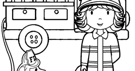 preschool coloring pages fire woman fire truck  fire dog