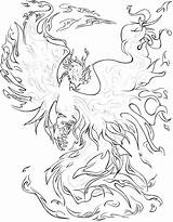 Coloring Pages Phoenix Fenix Elements Adults Fire Printable Print Colouring Fairy Four Dragon Goose Deviantart Adult Sheets Realistic Kids Evil sketch template
