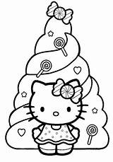 Kitty Hello Coloring Christmas Tree Pages Colouring Sheets Sanrio Color Printable Decorated Print Colorare Da Natale Di Cat Girlscoloring sketch template