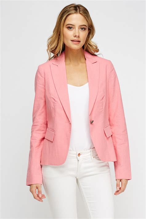 lapel front pink blazer