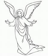 Coloring Angel Guardian Male Pages Printable Popular sketch template