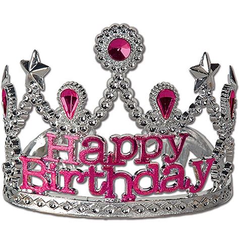 happy birthday pink silver tiara sweet  party store