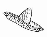 Sombrero Hat sketch template